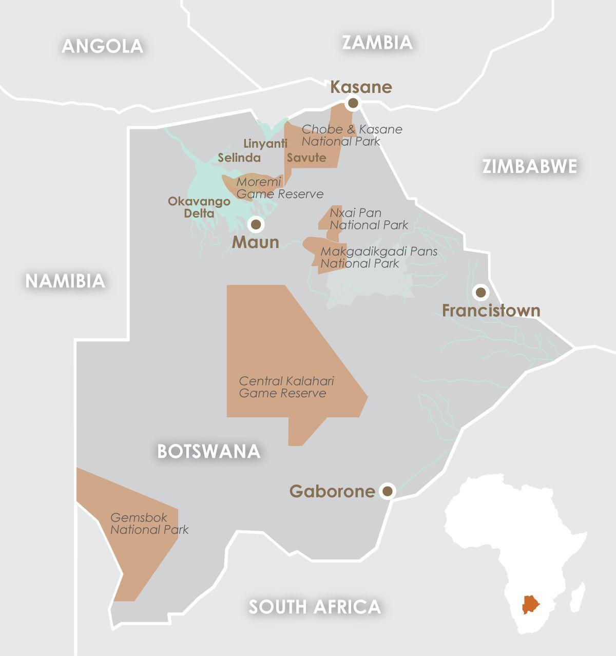 نقشه ماون بوتسوانا