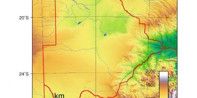نقشه بوتسوانا فیزیکی