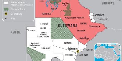 نقشه بوتسوانا مالاریا