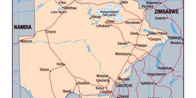 نقشه بوتسوانا سیاسی