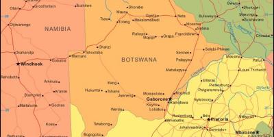 نقشه بوتسوانا نشان دادن تمام روستاها