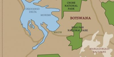 نقشه بوتسوانا نقشه پارک های ملی